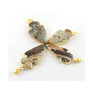 Pendentif pointe de flèche en laiton vintage 35mm Quartz clair avec protection électrolytique et mise à la terre pour enfants - Product Image 3