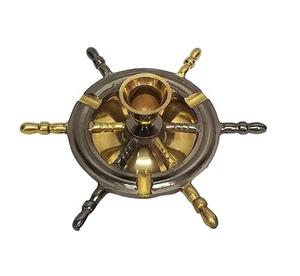 Modern Round Metal Wood <b>Ashtray</b> & Ash Catcher for Home Hotel Restaurant-Durable <b>Portable</b> Table Top Ash Storage - Product Image 4