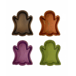 Bol à pâte fantôme en bois d'acacia rustique sculpté à la main pour la décoration de table d'Halloween, vente en gros en provenance du Vietnam - Product Image 1