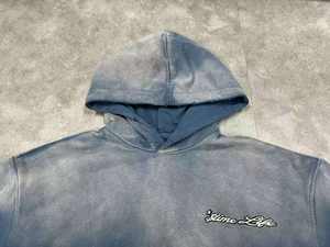 Streetwear d'hiver personnalisé pull-over à capuche délavé à l'acide 100% coton léger Boxy Fit Distressed Embroidery Sun Faded XL - Product Image 4