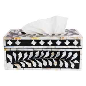 Cajas de papel tisú con incrustaciones de hueso hechas a mano cuadradas de la mejor calidad al por mayor caja de perlas madre artesanías directas - Product Image 2