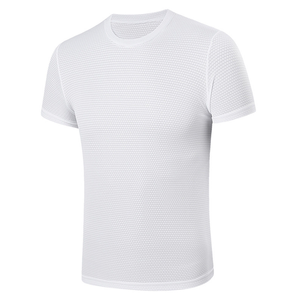T-shirts extensibles à col rond pour hommes OEM T-shirts évacuant l'humidité Hauts athlétiques de gymnastique Manches courtes T-shirts ajustés pour hommes - Product Image 1