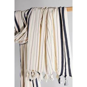 Toalla de Playa Peshtemal 100% Algodón Tejida a Mano en Negro - Product Image 1