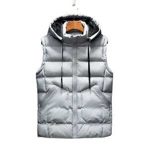 Mode hommes à capuche veste polaire sans manches gilet bouffant hiver thermique doux gilets décontracté mâle gilet épaissir gilet grande taille - Product Image 1
