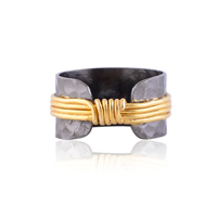 Anillo de Eternidad de Dos Tonos en Plata de Ley 92.5 Chapado en Oro de 18K con Engaste de Bisel, Anillo de Lujo para Mujer |   Joyería para Bodas y Fiestas