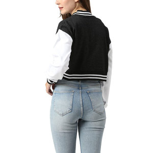 Veste universitaire d'hiver en plein air pour femmes sur mesure haut court à carreaux avec rembourrage en coton et doublure en nylon pour vêtements de baseball - Product Image 2