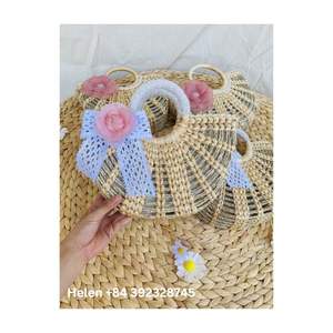 MEILLEUR PRIX SAC À MAIN POUR FEMMES EN JACINTH D'EAU DE COULEUR NATURELLE TISSÉ À LA MAIN NOUVELLE MODE SAC DE PLAGE EN GROS Forme de demi-lune Fermeture éclair - Product Image 6