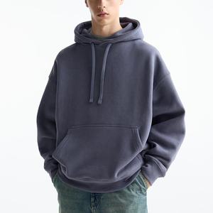 Wholesale 100% Cotton <b>Men's</b> Oversized Pullover <b>Hoodie</b> for <b>Purple</b> Haze Color Thermal Winter Style Solid Pattern Custom Logo Print - Product Image 1