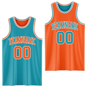 Directly From the Brand Engro Sports Custom Reversible Teal Orange-<b>White</b> Double Side Sublimation Basketball <b>Suit</b> Jersey - Product Image 1