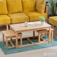 Table basse convertible 3 en 1, meuble multifonctionnel compact pour salon, pratique, durable, exporté de Malaisie