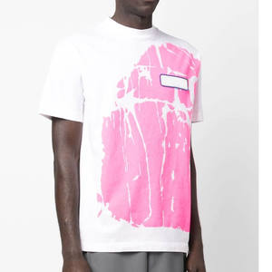 T-shirt uni à manches courtes et coupe ajustée en mélange de polyester et de coton pour hommes - Product Image 4