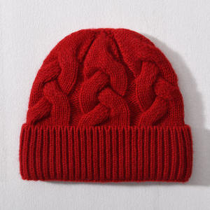 Bonnet en laine mérinos 100% tricoté en câble, unisexe, couleur unie, chauffe-oreilles d'hiver pour les voyages, la randonnée, les activités de plein air, les affaires et la plage - Product Image 6