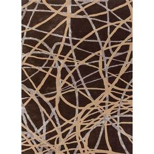 Acar Hand Tufted <b>Wool</b> & Viscose Rug Beige & <b>Brown</b> Abstract Pattern for Home Use-Tra-14763 - Product Image 1