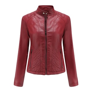 Chaqueta de otoño para mujer, novedad de 2025, cuello vuelto, manga larga, cremalleras de cintura alta, abrigo corto de cuero PU, chaqueta de corsé de piel sintética - Product Image 6