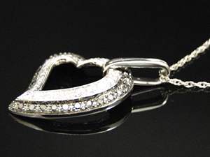 Design élégant coeur ouvert S925 argent avec pendentif diamant rond Moissanite pour cadeaux et vêtements de fête - Product Image 3