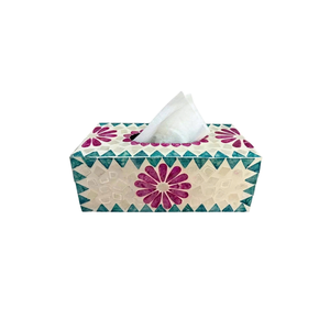 Boîte à mouchoirs en nacre de qualité supérieure, élégante boîte à mouchoirs en nacre, mosaïque de coquillages, décoration d'intérieur - Product Image 1