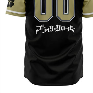 Camiseta de Béisbol Negra Personalizada, Transpirable, Talla Grande, Absorbe la Humedad, con Botones Negros y Dorados, Uniforme de Equipo Bordado para Hombre - Product Image 6