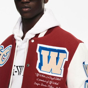 Chaqueta universitaria personalizada para hombre, fabricante OEM, lana y piel sintética, estilo de béisbol clásico con parches de chenilla, pedidos al por mayor - Product Image 4