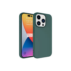 Funda de Silicona Líquida Verde Oscuro Netzy Premium para iPhone 15 Pro Max, Cubierta Protectora Suave al Tacto con Embalaje Minorista, Estilo Ins - Product Image 1