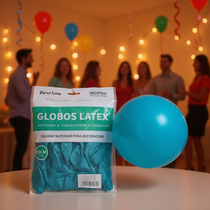 Globos de Látex Party Love de 25 cm, Color Azul Celeste R10, para Decoración - Product Image 3
