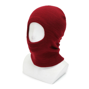 Masques de ski tricotés avec logo brodé personnalisé, couleur unie, casquettes pour femmes et hommes, masque intégral un trou - Product Image 4