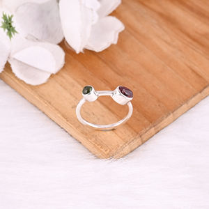 Anillo Clásico de Piedras Preciosas para Mujer, Anillo de Plata de Ley 925, Anillos de Turmalina para Fiestas, Compromisos, Regalo de Cumpleaños, Joyería Fina - Product Image 4