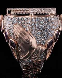 Bague Croix Brillante en Diamant pour Homme, Plaqué Or Blanc, Micro-Pavé Baguette Moissanite, Bijou Hip Hop Rapper, Cadeau Chrétien - Product Image 6