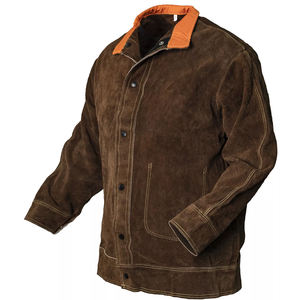 Chaqueta de cuero de soldadura de cuero industrial/Chaqueta resistente al fuego/ropa de soldador de cuero de vaca - Product Image 1