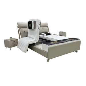 ECU SMART DUO PRO King Size Ergonomic Faux Leather <b>Bed</b> Modern Style Adjustable Soft <b>LED</b> Metal Frame Storage Bedroom Apartment - Product Image 3