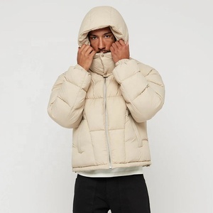 Veste polaire surdimensionnée à capuche de haute qualité personnalisable OEM Manteau d'hiver épais Coupe ample Streetwear Vestes gonflées pour fermeture éclair avant - Product Image 2