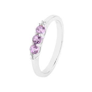 Shah Gems Women's Natural Amethyst Ring 925 Sterling Silver Gemstone Jewelry Cut <b>Stone</b> Rhodium Plated for Everyday Wear - Product Image 1