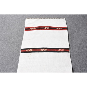 Alfombra turca Vintage estilo clásico blanco 17 pies X 43 pies área grande Seagrass lana Patchwork patrón para habitación de adolescente pasillo látex - Product Image 3