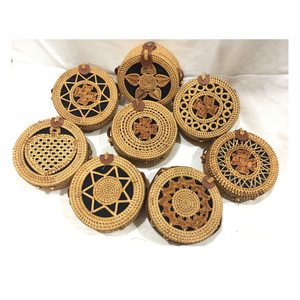 กระเป๋าท่องเที่ยวหวายไม้ไผ่ธรรมชาติทำด้วยมือกระเป๋าชายหาดแบบสบายๆสไตล์คลาสสิกกระเป๋าสานใส่น้ำผักตบชวาผู้หญิงทำจากเวียดนาม - Product Image 5