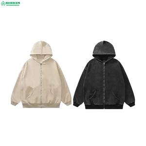 Best Wholesale Custom Unisex Zipper Hoodie Wash French Terry Sweatshirts Thermal No <b>Strings</b> Heavy Regular Fit 100% <b>Hoodies</b> Men - Product Image 5