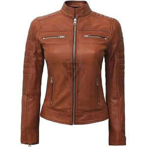Spring Cow <b>Suede</b> Genuine Leather Reversible Waterproof Breathable Anti-Wrinkle Motorcycle <b>Jacket</b> Zip-Up Women's Moto Biker Style - Product Image 1