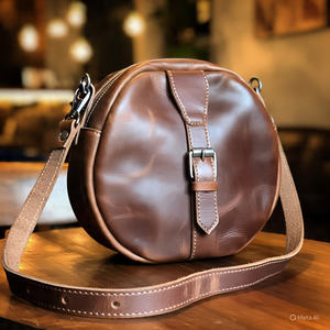 2025 sac seau en cuir véritable pour femmes de Style rétro dernière vente chaude grand sac à main avec motif coloré sac de messager pour femmes - Product Image 3