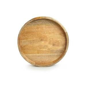 Plateau de service rond en bois de manguier fait à la main de 14 pouces pour table à manger, maison et cuisine, pour collations et thé, fournisseur en gros - Product Image 2