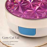 Boîtier compact pour fond de teint LED personnalisé, aspect diamant, emballage de marque privée
