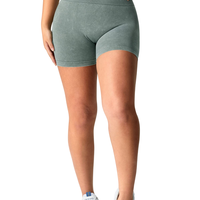 Shorts de course taille haute pour femmes, en polyester et élasthanne tricotés, anti-plis, séchage rapide, respirants, écologiques