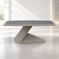 Table de réunion moderne avec plateau en MDF et design élégant de pieds sur pieds pour salle de discussion professionnelle