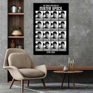 Affiche Star Trek Classics au design moderne, mettant en scène les multiples émotions du commissaire Spock, pour une utilisation murale - Product Image 1