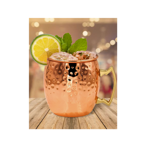 Meilleures ventes, meilleures tasses à mule de Moscou en cuivre personnalisé, tasse à mule de voyage de forme ronde martelée solide, grossiste indien - Product Image 3