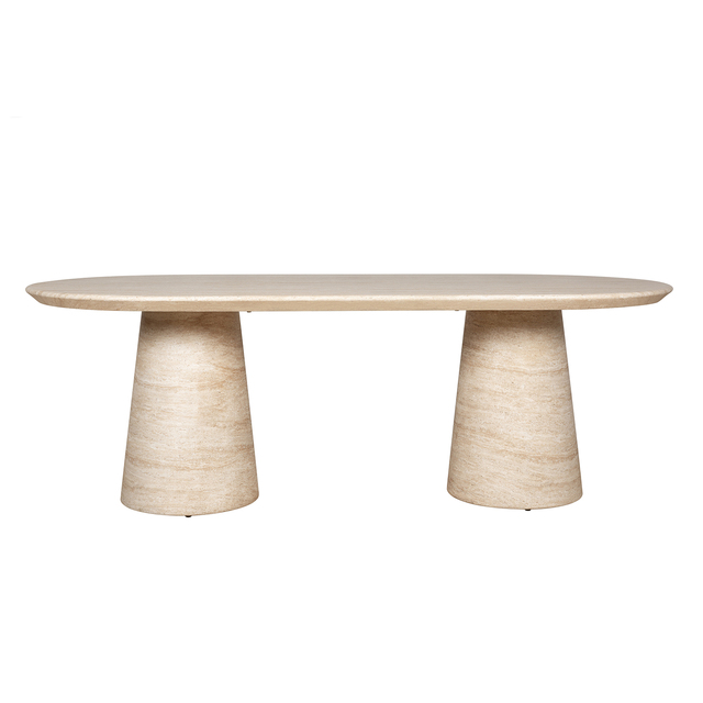 Factory Custom Modern Waterproof Durable Oval Shape Concrete Dining Table for Hotel Use Different Sizes Available