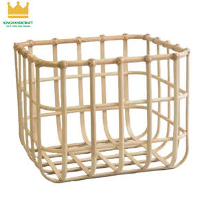การผลิตด้วยมือ ตะกร้าหวายธรรมชาติ ตะกร้าเก็บหวายทอมือขนาดใหญ่ ตะกร้าเก็บอาหารในห้องครัว - Product Image 1