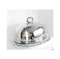 Mantequillera de Aluminio Hecha a Mano con Bordes Distintivos, Diseño Clásico, Tapa Ecológica para Uso en Mesa de Cocina, Casas de Campo