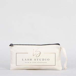 Personalized Fashionable Cotton <b>Makeup</b> Bag 8x4 Fabric Pencil <b>Case</b> Zipper Portable Cosmetic Bag Featuring Cartoon Letter Patterns - Product Image 5