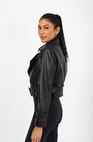 Blazer de Mujer a la Moda, de Piel de Oveja Negra, con Algodón, Tejido Crochet, Patrón Dobby 3D, Secado Rápido, Invierno, Calidad Premium, Personalizable