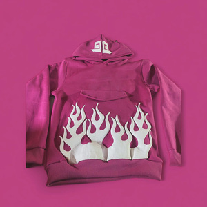 Sweat à capuche personnalisé unisexe avec impression bouffante 100% coton lavé à l'acide éponge lourde avec logo fabriqué pour les vêtements pour hommes - Product Image 3