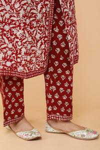 Último Diseño Exclusivo de Kurti Indio de Algodón Estampado Floral de 3 Piezas para Mujer, Manga Larga, para Uso Casual Indio - Product Image 5