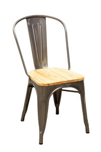 Chaise en métal empilable de style industriel vintage avec siège en bois, chaises de bar rustiques en bois, chaises de salle à manger, restaurant, matériau en fer - Product Image 5